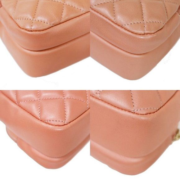 CHANEL CC Matelasse Mini Chain Shoulder Bag Leather Pink GHW Italy - Picture 5 of 16